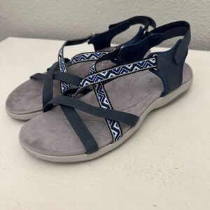 Siketu Embroidered Outdoor Comfort Sandals Navy Blue Size 42